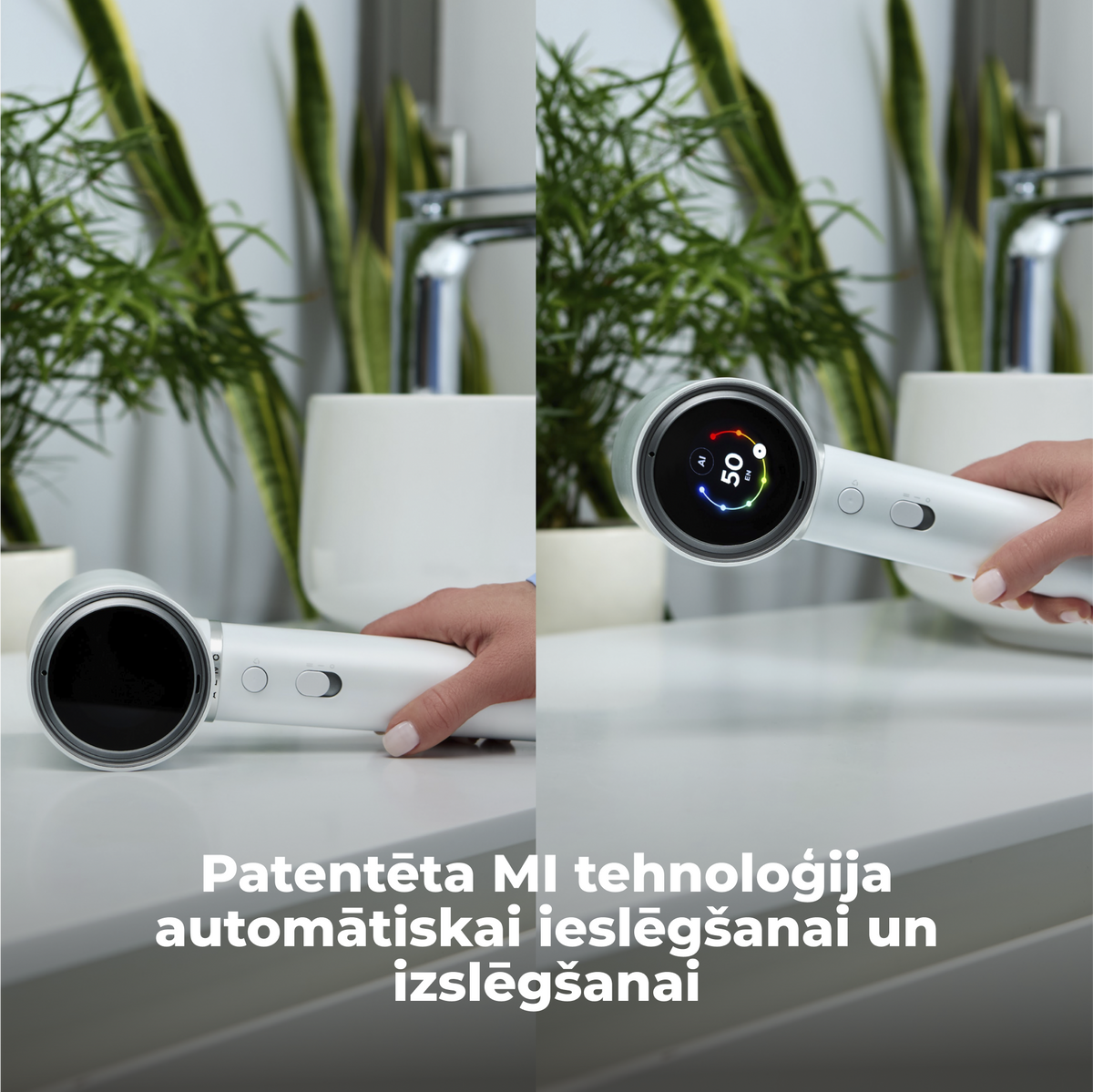AENO Professional Hair Dryer HD5W ühendab täiustatud AI-tehnoloogia multifunktsionaalse juhtimisega, valge
