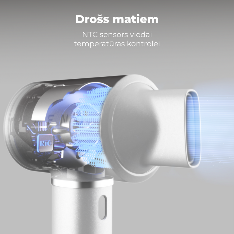 AENO Profesionālais matu fēns HD5W apvieno modernu AI tehnoloģiju ar daudzfunkcionālu vadību, balts