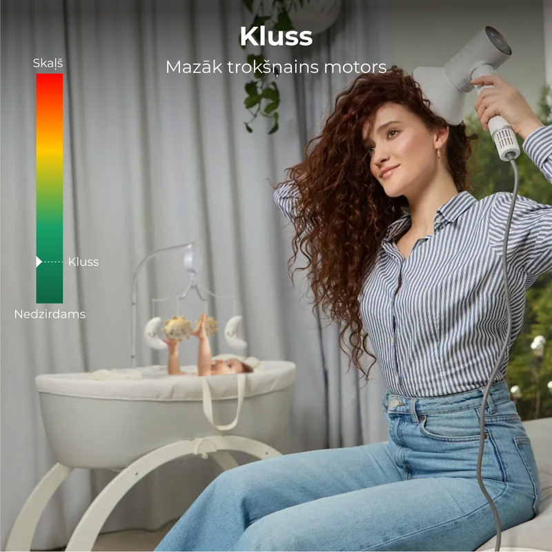 AENO Profesionālais matu fēns HD5W apvieno modernu AI tehnoloģiju ar daudzfunkcionālu vadību, balts