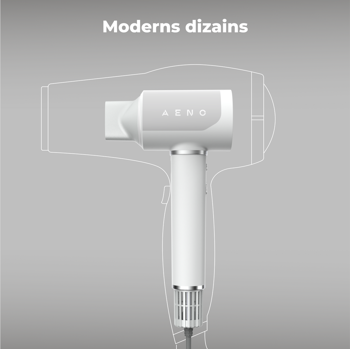 AENO Professional Hair Dryer HD5W ühendab täiustatud AI-tehnoloogia multifunktsionaalse juhtimisega, valge