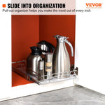 VEVOR 28 cm x 53 cm Ievilkšanas Skapja Organizators, Smagās Klases Hroma Tērauda Slīdošās Atvilktnes, Uzglabāšanai Virtuvē, Vannasistabā, Zem Izlietnes