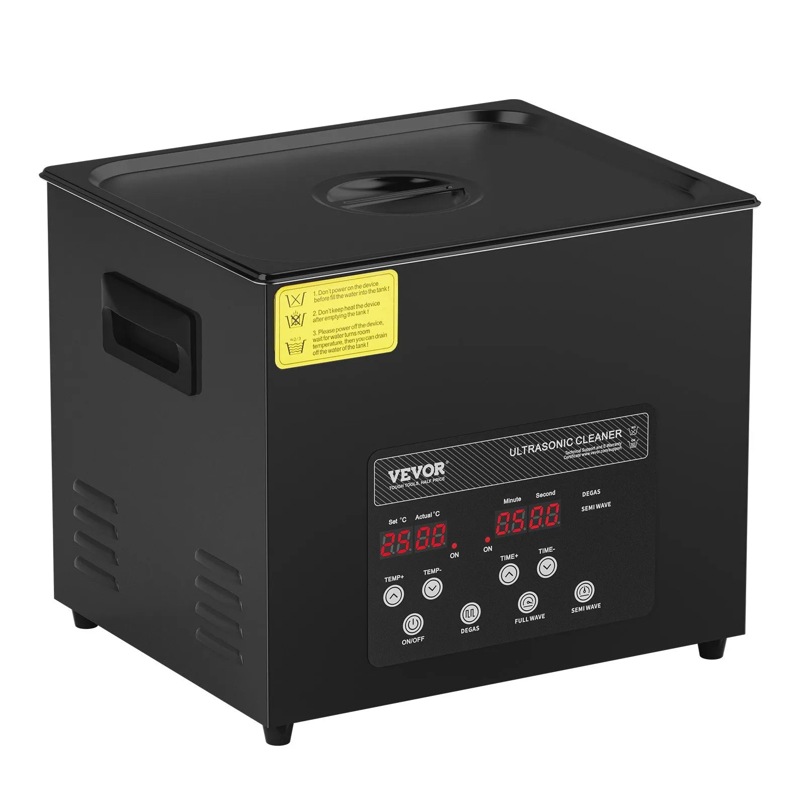 VEVOR 10 l ultraskaņas tīrītājs, 240 W digitāla ultraskaņas tīrīšanas iekārta ar saudzīgo režīmu un uzlabotu degazēšanu, 40 kHz industriāls ultraskaņas tīrītājs ar sildīšanu un taimeri retainieru, juvelierizstrādājumu un instrumentu tīrīšanai