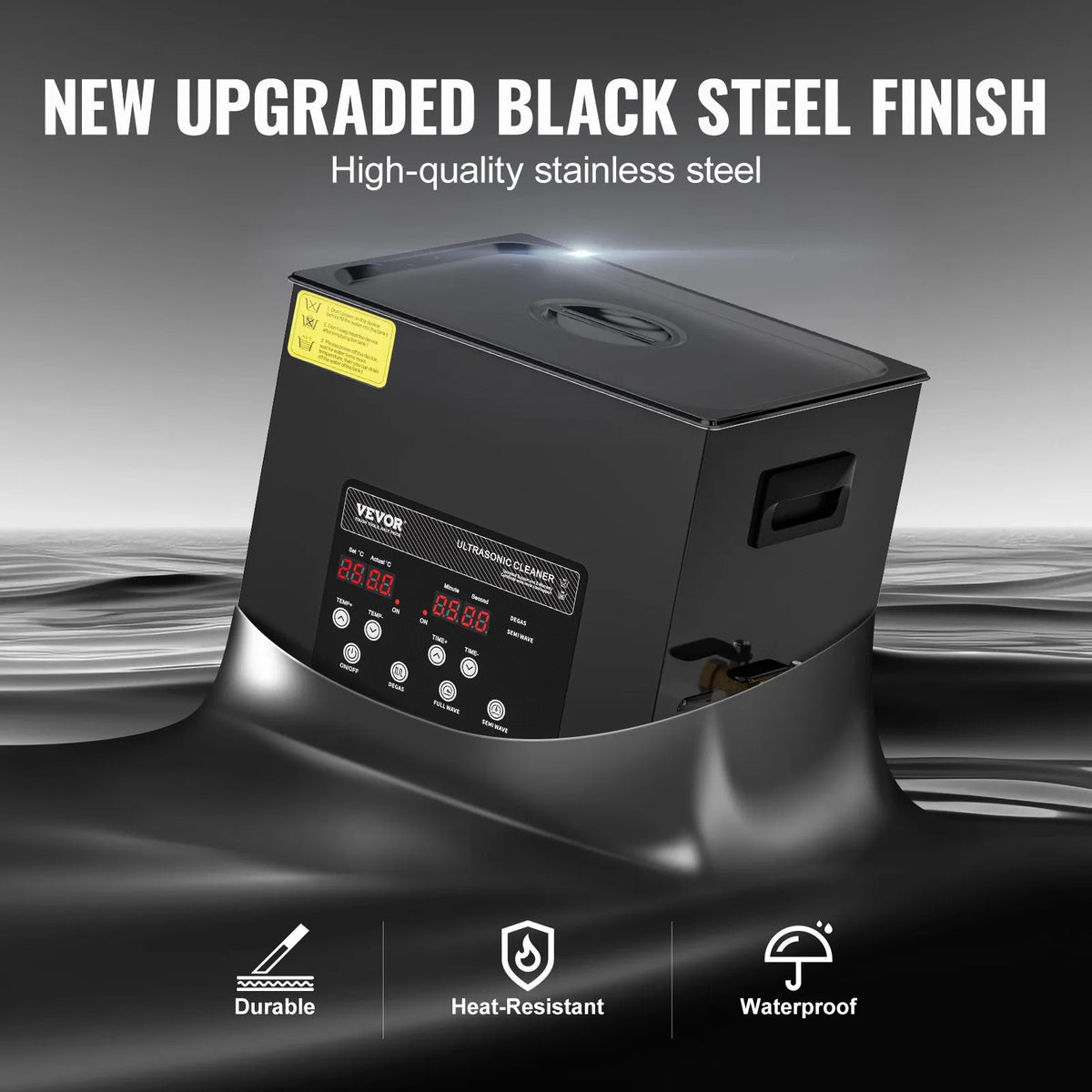 VEVOR 10 l ultraskaņas tīrītājs, 240 W digitāla ultraskaņas tīrīšanas iekārta ar saudzīgo režīmu un uzlabotu degazēšanu, 40 kHz industriāls ultraskaņas tīrītājs ar sildīšanu un taimeri retainieru, juvelierizstrādājumu un instrumentu tīrīšanai