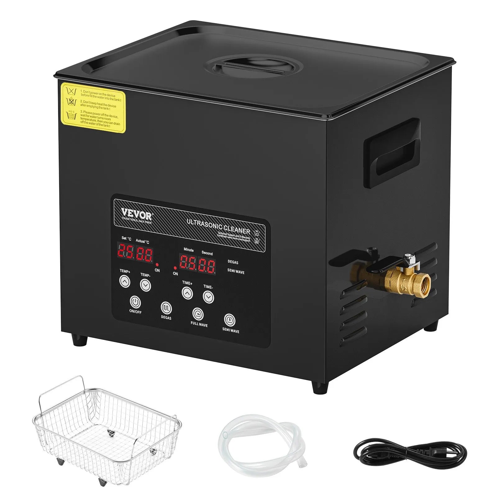 VEVOR 10 l ultraskaņas tīrītājs, 240 W digitāla ultraskaņas tīrīšanas iekārta ar saudzīgo režīmu un uzlabotu degazēšanu, 40 kHz industriāls ultraskaņas tīrītājs ar sildīšanu un taimeri retainieru, juvelierizstrādājumu un instrumentu tīrīšanai