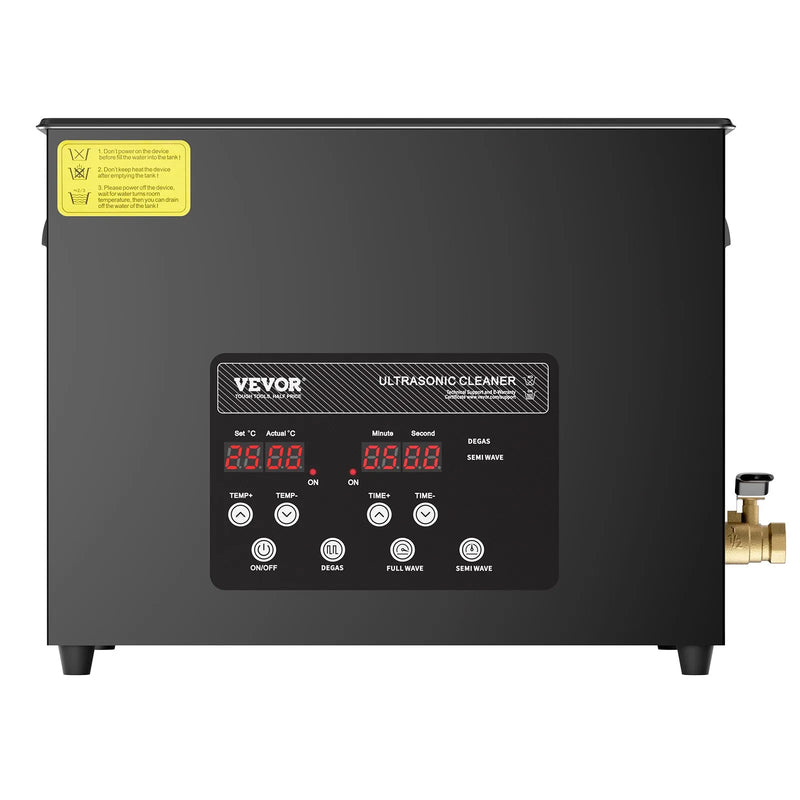 VEVOR 15 l ultraskaņas tīrītājs, 360 W digitāla ultraskaņas tīrīšanas iekārta ar saudzīgo režīmu un uzlabotu degazēšanu, 40 kHz industriāls ultraskaņas tīrītājs ar sildīšanu un taimeri retainieru, juvelierizstrādājumu un instrumentu tīrīšanai