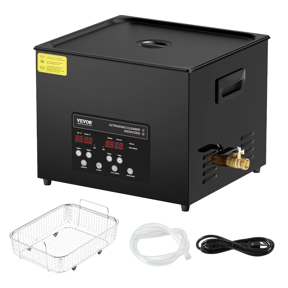 VEVOR 15 l ultraskaņas tīrītājs, 360 W digitāla ultraskaņas tīrīšanas iekārta ar saudzīgo režīmu un uzlabotu degazēšanu, 40 kHz industriāls ultraskaņas tīrītājs ar sildīšanu un taimeri retainieru, juvelierizstrādājumu un instrumentu tīrīšanai