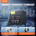 VEVOR 2 l ultraskaņas tīrītājs, 60 W digitāla ultraskaņas tīrīšanas iekārta ar saudzīgo režīmu un uzlabotu degazēšanu, 40 kHz ultraskaņas tīrītājs ar sildīšanu un taimeri juvelierizstrādājumu, briļļu, instrumentu un retainieru tīrīšanai