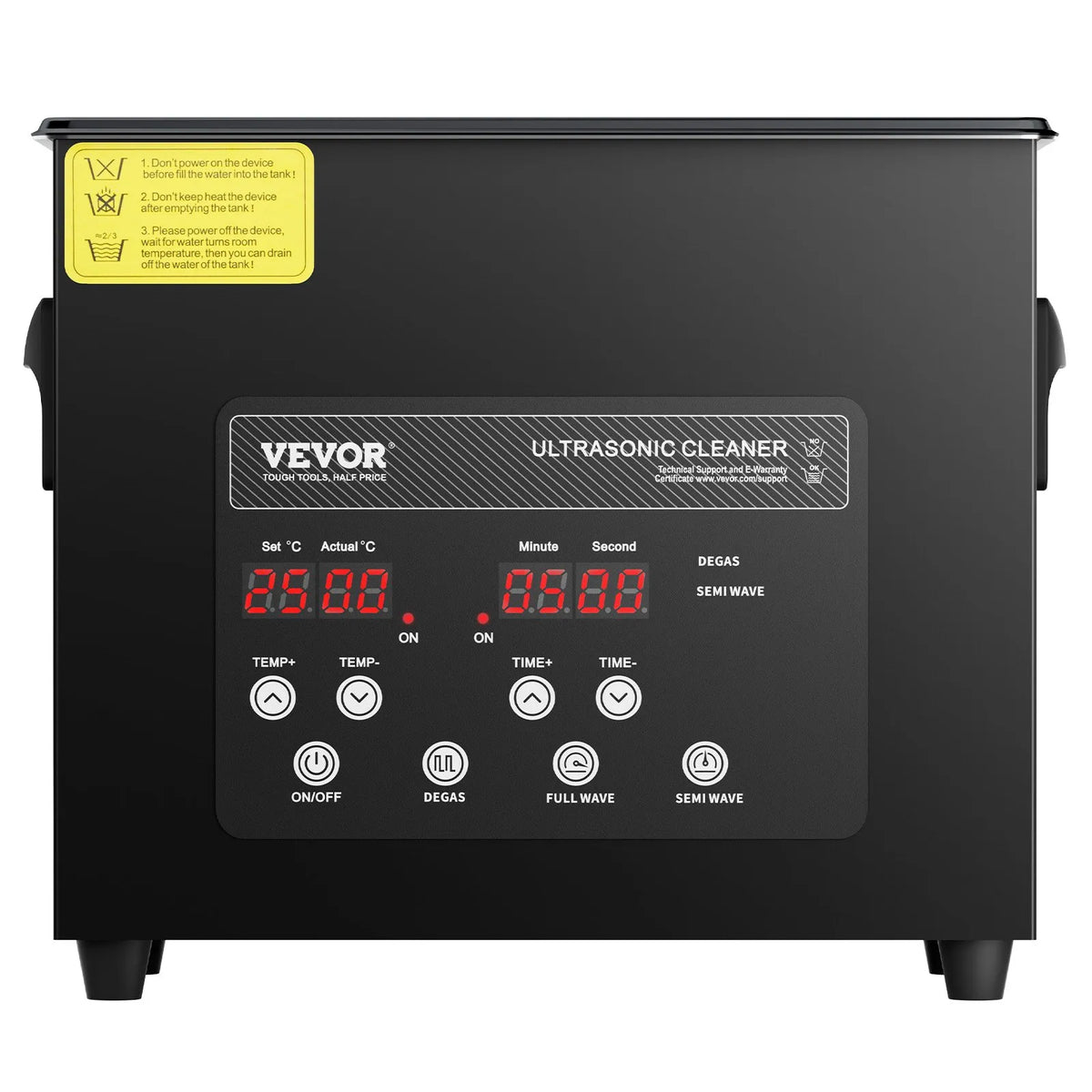 VEVOR 3 l ultraskaņas tīrītājs, 120 W digitāla ultraskaņas tīrīšanas iekārta ar saudzīgo režīmu un uzlabotu degazēšanu, 40 kHz ultraskaņas tīrītājs ar sildīšanu un taimeri juvelierizstrādājumu, briļļu, instrumentu un retainieru tīrīšanai
