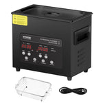 VEVOR 3 l ultraskaņas tīrītājs, 120 W digitāla ultraskaņas tīrīšanas iekārta ar saudzīgo režīmu un uzlabotu degazēšanu, 40 kHz ultraskaņas tīrītājs ar sildīšanu un taimeri juvelierizstrādājumu, briļļu, instrumentu un retainieru tīrīšanai