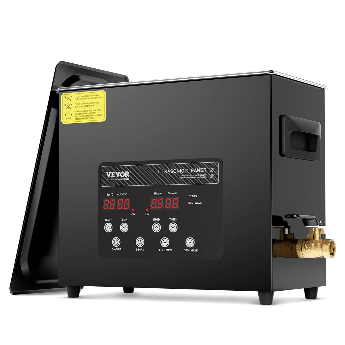 VEVOR 6 l ultraskaņas tīrītājs, 180 W digitāla ultraskaņas tīrīšanas iekārta ar saudzīgo režīmu un uzlabotu degazēšanu, 40 kHz industriāls ultraskaņas tīrītājs ar sildīšanu un taimeri retainieru, juvelierizstrādājumu un instrumentu tīrīšanai