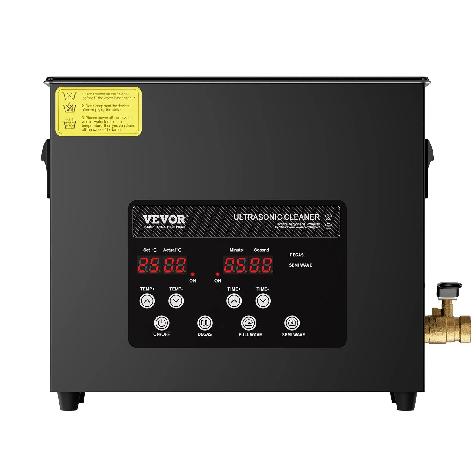 VEVOR 6 l ultraskaņas tīrītājs, 180 W digitāla ultraskaņas tīrīšanas iekārta ar saudzīgo režīmu un uzlabotu degazēšanu, 40 kHz industriāls ultraskaņas tīrītājs ar sildīšanu un taimeri retainieru, juvelierizstrādājumu un instrumentu tīrīšanai