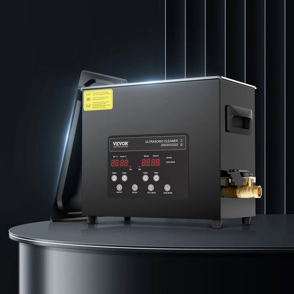 VEVOR 6 l ultraskaņas tīrītājs, 180 W digitāla ultraskaņas tīrīšanas iekārta ar saudzīgo režīmu un uzlabotu degazēšanu, 40 kHz industriāls ultraskaņas tīrītājs ar sildīšanu un taimeri retainieru, juvelierizstrādājumu un instrumentu tīrīšanai