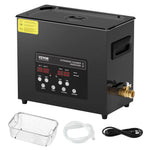 VEVOR 6 l ultraskaņas tīrītājs, 180 W digitāla ultraskaņas tīrīšanas iekārta ar saudzīgo režīmu un uzlabotu degazēšanu, 40 kHz industriāls ultraskaņas tīrītājs ar sildīšanu un taimeri retainieru, juvelierizstrādājumu un instrumentu tīrīšanai
