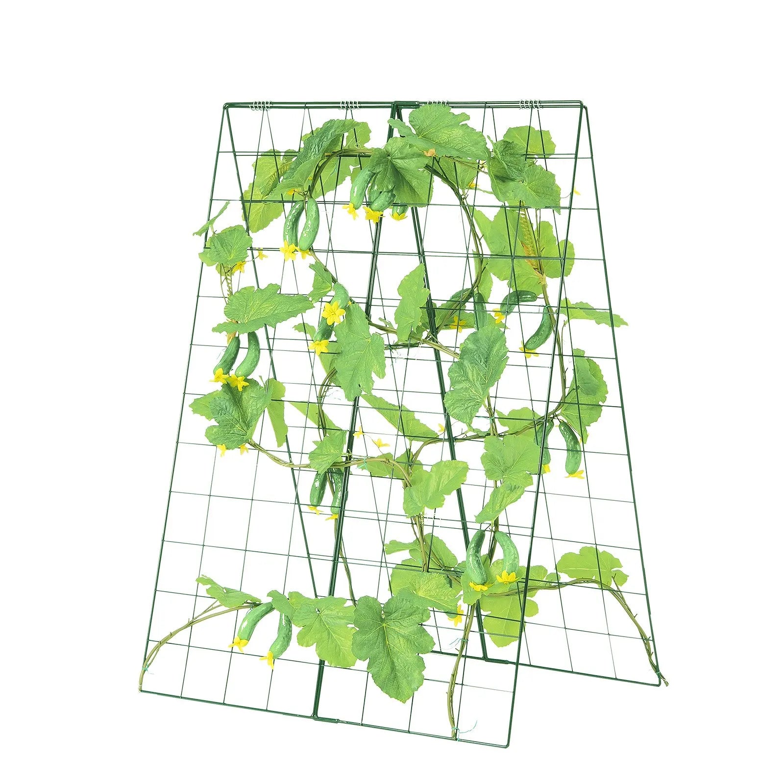 VEVOR gurķu režģis kāpjošiem augiem 116,8 × 81,3 cm, salokāms metāla dārza režģis ar augu klipšiem, augu balsts paaugstinātām dobēm gurķiem, tomātiem, ķirbjiem un dārzeņiem