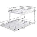 VEVOR 2 līmeņu izvelkams skapja organizators, 510 × 535 × 380 mm, smagā tipa tērauda izvelkamie plaukti ar bīdāmiem mehānismiem, uzglabāšanas atvilktnes mājai, uzstādīšanas izmērs 546 × 560 × 457 mm