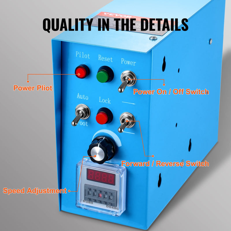 VEVOR welding positioner 50 kg, 0-90° rotary table, 0,5-6 rpm