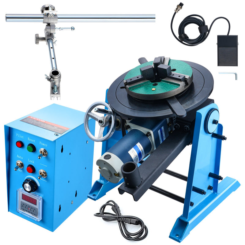 VEVOR welding positioner 50 kg, 0-90° rotary table, 0,5-6 rpm