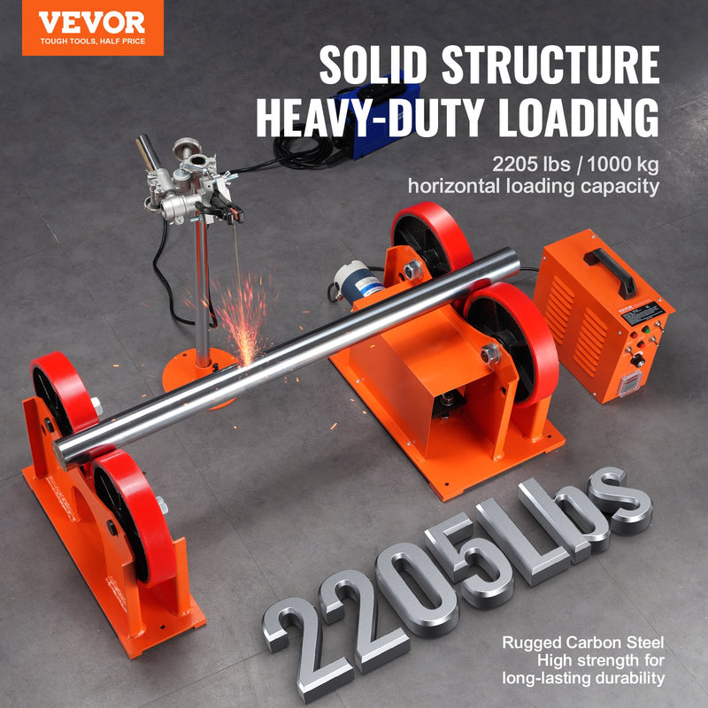 VEVOR welding rotator with coupled rollers - rotating device with a load capacity of 1000 kg