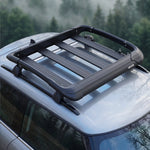 VEVOR jumta bagāžas grozs, 965 × 965 × 142 mm, universāls smagas slodzes jumta bagāžas grozs, kravnesība līdz 68 kg, visiem laikapstākļiem piemērots auto jumta bagāžas turētājs, piemērots šķērsstieņiem līdz 90 × 50 mm, SUV un pikapiem