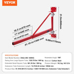 VEVOR elektriskā pacēlāja balsta sviras roka ar statni, maksimālā celtspēja 600 kg, tērauda rāmis, 180° grozāma konstrukcija, paredzēta vinču un pacēlāju stiprināšanai darbnīcās un garāžās