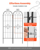 VEVOR dārza režģis augiem 180 × 52,5 cm, 6 gab., pulverkrāsots metāla režģis ar ērtu savienošanas konstrukciju, augu balsts ziediem, dārzeņiem un rozēm