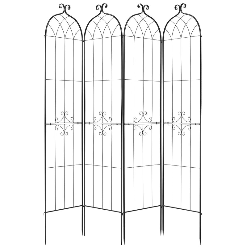 VEVOR dārza režģis augiem 220 × 52,5 cm, 4 gab., pulverkrāsots metāla režģis ar ērtu savienošanas konstrukciju, augu balsts ziediem, dārzeņiem un rozēm