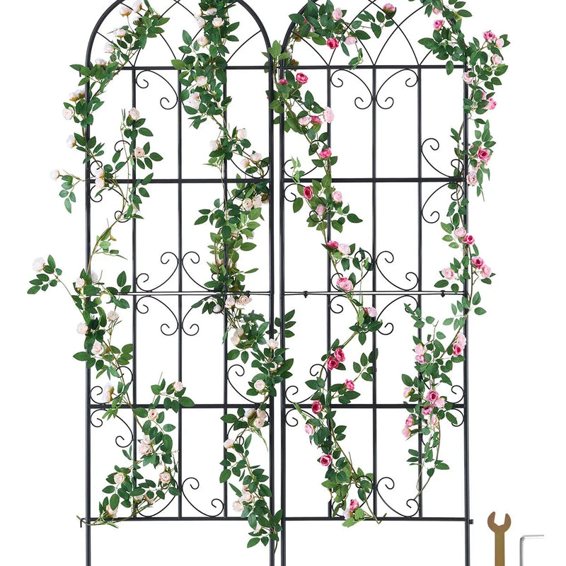 VEVOR dārza režģis kāpjošiem augiem 180 × 50,8 cm, 2 gab., rūsas izturīgs metāla dārza režģis rozēm, klematēm un gurķiem, dekoratīvs augu balsts dārzam, pagalmam un zālienam