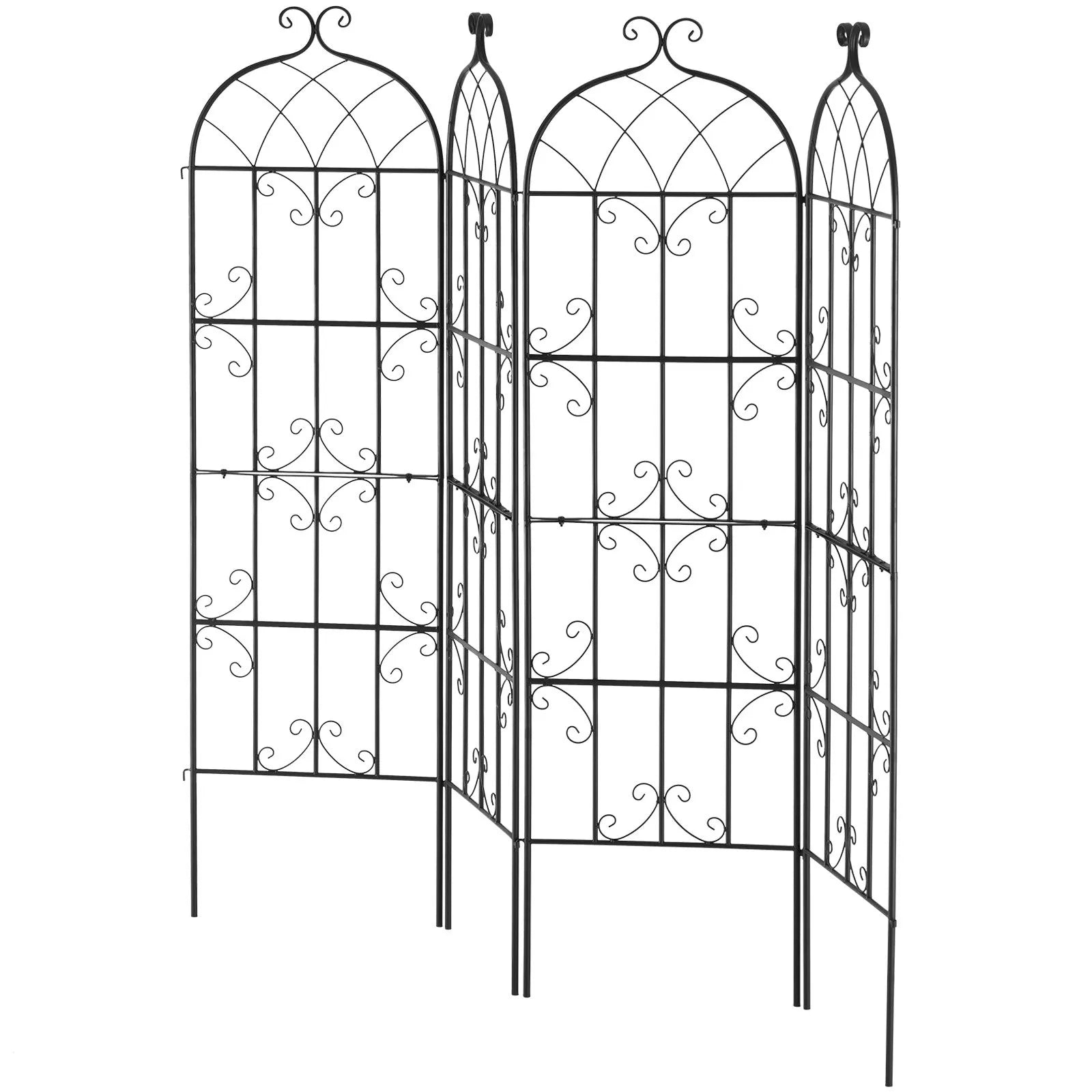 VEVOR dārza režģis kāpjošiem augiem 180 × 50,8 cm, 4 gab., rūsas izturīgs metāla dārza režģis rozēm, klematēm un gurķiem, dekoratīvs augu balsts dārzam, pagalmam un zālienam