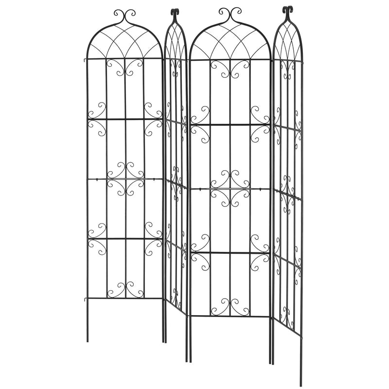 VEVOR dārza režģis kāpjošiem augiem 221 × 50,8 cm, 4 gab., rūsas izturīgs metāla dārza režģis rozēm, klematēm un gurķiem, dekoratīvs augu balsts dārzam, pagalmam un zālienam