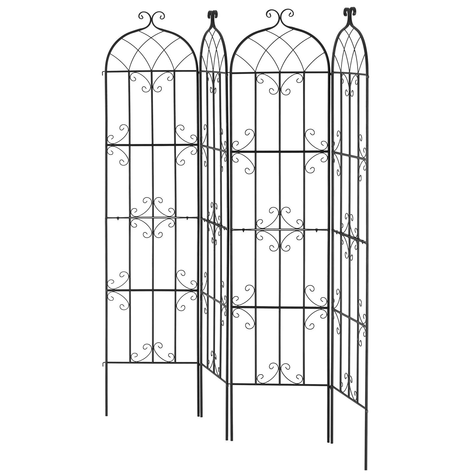 VEVOR dārza režģis kāpjošiem augiem 221 × 50,8 cm, 4 gab., rūsas izturīgs metāla dārza režģis rozēm, klematēm un gurķiem, dekoratīvs augu balsts dārzam, pagalmam un zālienam