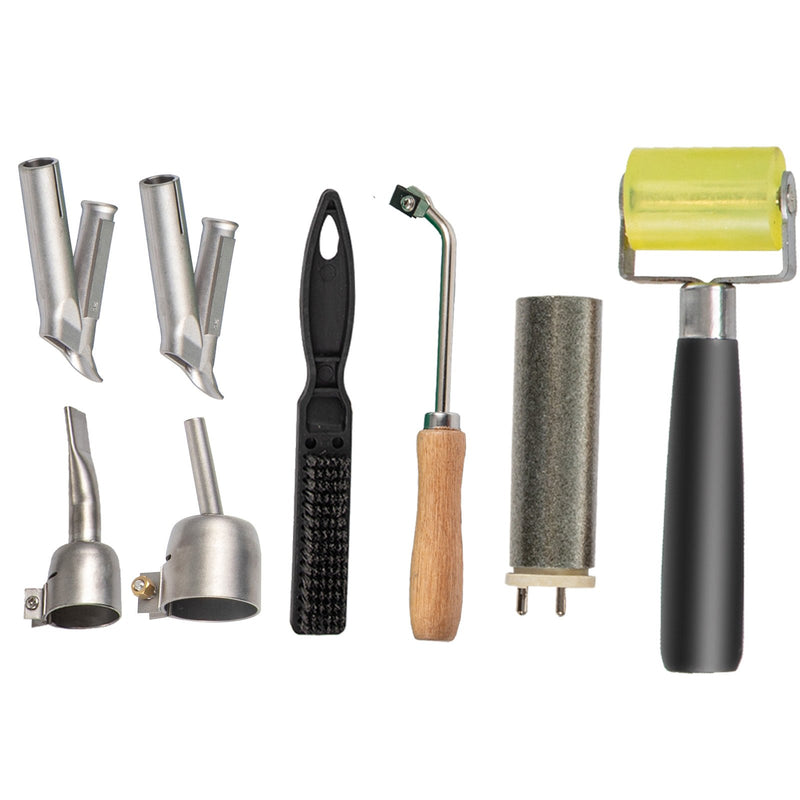 Fēna pistole 1600 W, 220 V, 8 daļu PVC komplekts, karstā gaisa pistole ar mikas sildīšanas kodolu, temperatūras regulēšana 40–600 °C