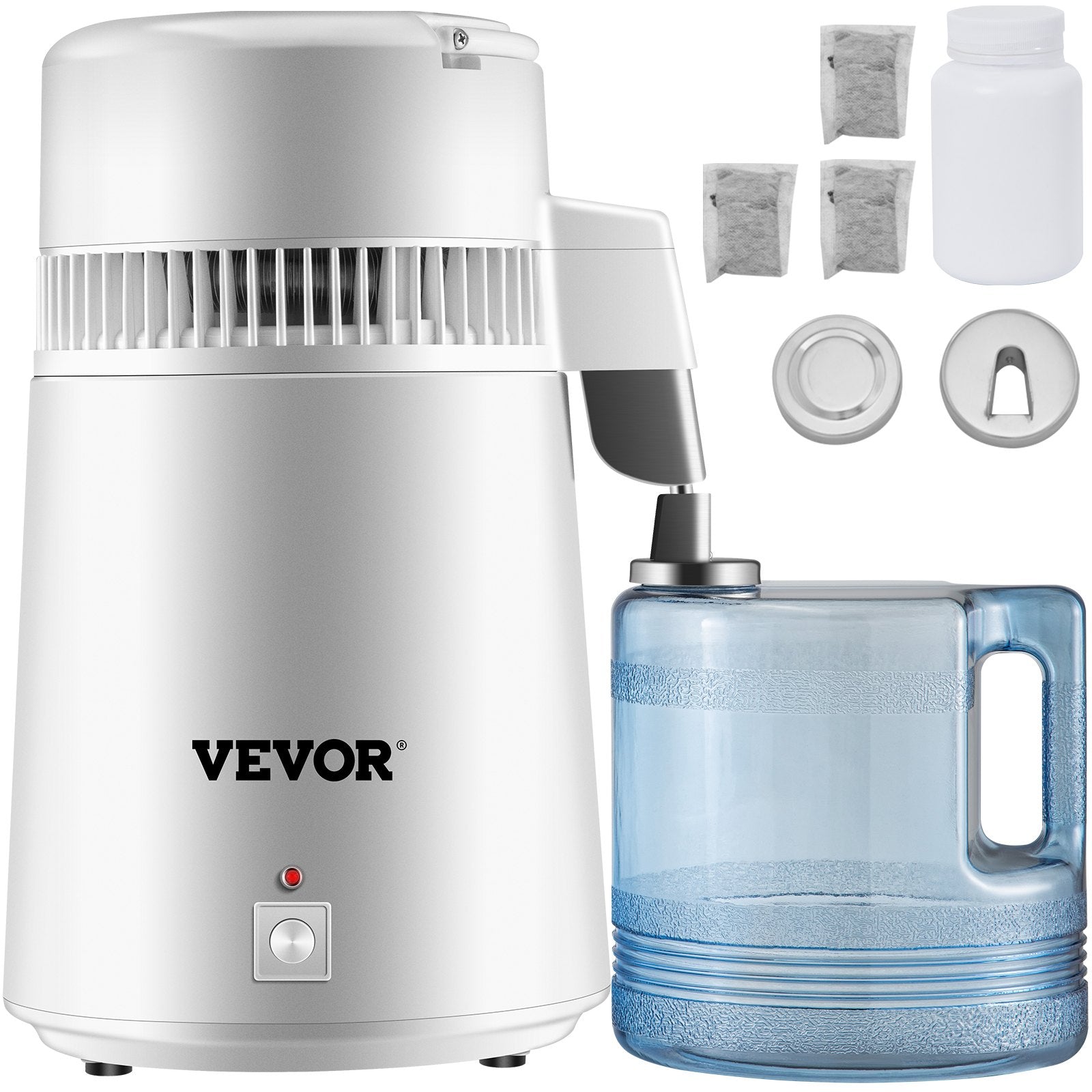 4L VEVOR 750W 220V Tīra Ūdens Destilators – 1L/h Ūdens Attīrītājs ar Filtru