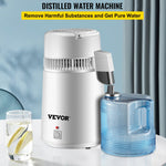 4L VEVOR 750W 220V Tīra Ūdens Destilators – 1L/h Ūdens Attīrītājs ar Filtru