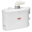 VEVOR kanalizācijas smalcinātājsūknis 500 W, plūsma līdz 110 l/min, pacelšanas augstums līdz 8 m, ar 4 ūdens ieplūdēm, notekūdeņu pacelšanas iekārta virtuvei, pagrabam, dušai, izlietnei, veļas mazgātavai un vannai