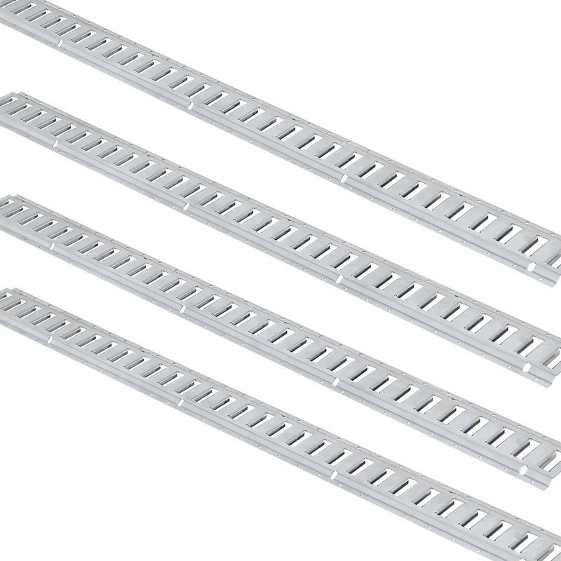 E-Track kravas stiprinājuma sliežu komplekts, 24 gab., 1524 mm tērauda sliedes (8 gab.) ar 8 O-veida enkurstiprinājumiem un 8 D-veida gredzena stiprinājumiem, universāli piederumi kravu, motociklu un velosipēdu nostiprināšanai, kravnesība 907 kg