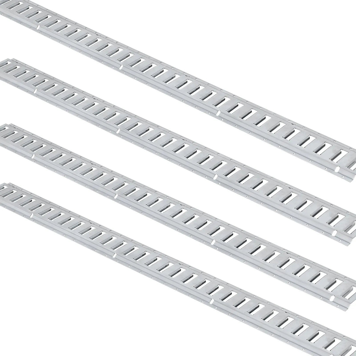 E-Track kravas stiprinājuma sliežu komplekts, 24 gab., 1524 mm tērauda sliedes (8 gab.) ar 8 O-veida enkurstiprinājumiem un 8 D-veida gredzena stiprinājumiem, universāli piederumi kravu, motociklu un velosipēdu nostiprināšanai, kravnesība 907 kg