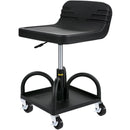 VEVOR garaažitool, 136 kg kandevõime, reguleeritav kõrgus 40-52 cm, mehaaniku iste 360° pöörlevate ratastega ja tööriistakastiga, must