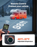 Dīzeļdegvielas sildītājs, 8 kW, 220V un DC 12 V, pārnēsājams viengabala gaisa sildītājs ar tālvadību un LCD ekrānu, ātra uzsildīšana, zems trokšņa līmenis, 4 l degvielas tvertne, piemērots kravas auto, furgoniem, kemperiem un garāžām