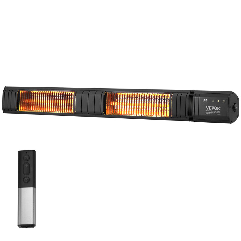 VEVOR 3000 W infrasarkanais elektriskais sildītājs ar tālvadību, 9 ātrumi, taimeris