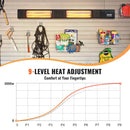 VEVOR 3000 W infrasarkanais elektriskais sildītājs ar tālvadību, 9 ātrumi, taimeris