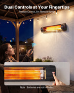 VEVOR infrasarkanais sildītājs 2500W, 3 režīmi, taimeris, melns
