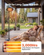 VEVOR infrasarkanais sildītājs 2000W, 3 režīmi, ķēdītes vadība, melns