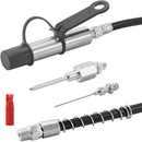 Шприц-муфта высокого давления 69 МПа, 3-челюстной фиксатор, быстросъемное сопло со шлангом, очиститель соединения Zerk и удлинительные иглы, совместим со всеми шприцами для смазки с соединениями 3,2 мм NPT