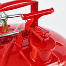 VEVOR drošības degvielas kanna 9,5 l, II tipa benzīna kanna ar nerūsējošā tērauda liesmas slāpētāju, pašnoslēdzošu vāku un elastīgu metāla uzgali, oglekļa tērauda uzliesmojošu šķidrumu uzglabāšanas tvertne ar ergonomisku rokturi