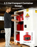 VEVOR drošības degvielas kanna 9,5 l, II tipa benzīna kanna ar nerūsējošā tērauda liesmas slāpētāju, pašnoslēdzošu vāku un elastīgu metāla uzgali, oglekļa tērauda uzliesmojošu šķidrumu uzglabāšanas tvertne ar ergonomisku rokturi