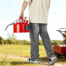 VEVOR drošības degvielas kanna 9,5 l, II tipa benzīna kanna ar nerūsējošā tērauda liesmas slāpētāju, pašnoslēdzošu vāku un elastīgu metāla uzgali, oglekļa tērauda uzliesmojošu šķidrumu uzglabāšanas tvertne ar ergonomisku rokturi