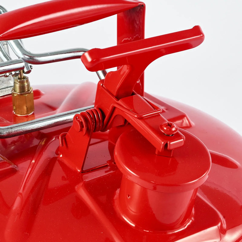 VEVOR drošības degvielas kanna 19 l, II tipa benzīna kanna ar nerūsējošā tērauda liesmas slāpētāju, pašnoslēdzošu vāku un elastīgu metāla uzgali, oglekļa tērauda uzliesmojošu šķidrumu uzglabāšanas tvertne ar ergonomisku rokturi