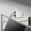 VEVOR tīklam pieslēdzams saules mikroinvertors, 600 W, saules mikroinvertors ar IP67 ūdensizturību, alumīnija sakausējuma korpuss, DC darba spriegums 18–50 V, ar lietotnes (APP) Wi-Fi antenu un barošanas kabeli, paredzēts saules paneļu sistēmām.