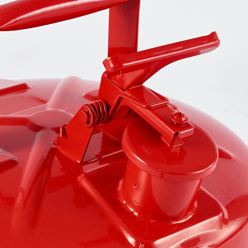 VEVOR drošības degvielas kanna, 19 l I tipa benzīna kanna ar nerūsējošā tērauda liesmas slāpētāju, pašnoslēdzošu vāku un PE piltuvi, no oglekļa tērauda izgatavots uzliesmojošas degvielas uzglabāšanas konteiners ar ergonomisku rokturi