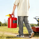 VEVOR drošības degvielas kanna, 19 l I tipa benzīna kanna ar nerūsējošā tērauda liesmas slāpētāju, pašnoslēdzošu vāku un PE piltuvi, no oglekļa tērauda izgatavots uzliesmojošas degvielas uzglabāšanas konteiners ar ergonomisku rokturi